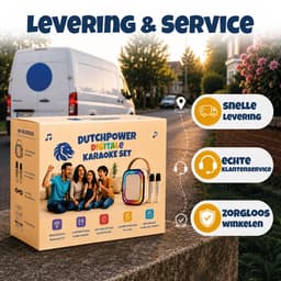 DUTCHPOWER Karaoke Set met 2 Draadloze Microfoons - Roze - Bluetooth 5.3 Speaker - USB-C Oplaadbaar - LED Lichteffecten — thumbnail 3