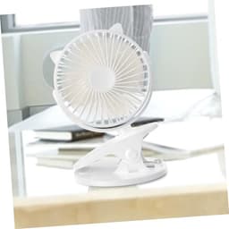 Gaiatop draagbare clip-ventilator op batterijen – Klein, krachtig, stil, 3 snelheden, 360° draaibaar, USB-oplaadbaar, voor bureau, tafel, kantoor, kinderwagen of camping (zwart/blauw) — thumbnail 5