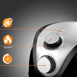 SNJY® Mini Airfryer - Airfryer Klein - Camping Airfryer - 9-in-1 - 3,6 Liter - 1500W - Zwart — thumbnail 4