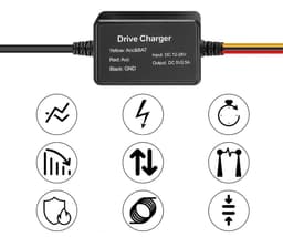 Bedradingsset voor dashcam - Onderspanningsbeveiliging - 12V/24V naar 5V - USB-C-aansluiting - Compact en draagbaar - Autostroomkabel — thumbnail 2