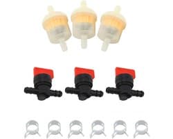 SnelShoppen - Brandstofklep set voor Tuinmachines - Brandstofventielen + Filters + Klemmen voor Grasmaaier en Bosmaaier - Duurzaam en Gebruiksvriendel