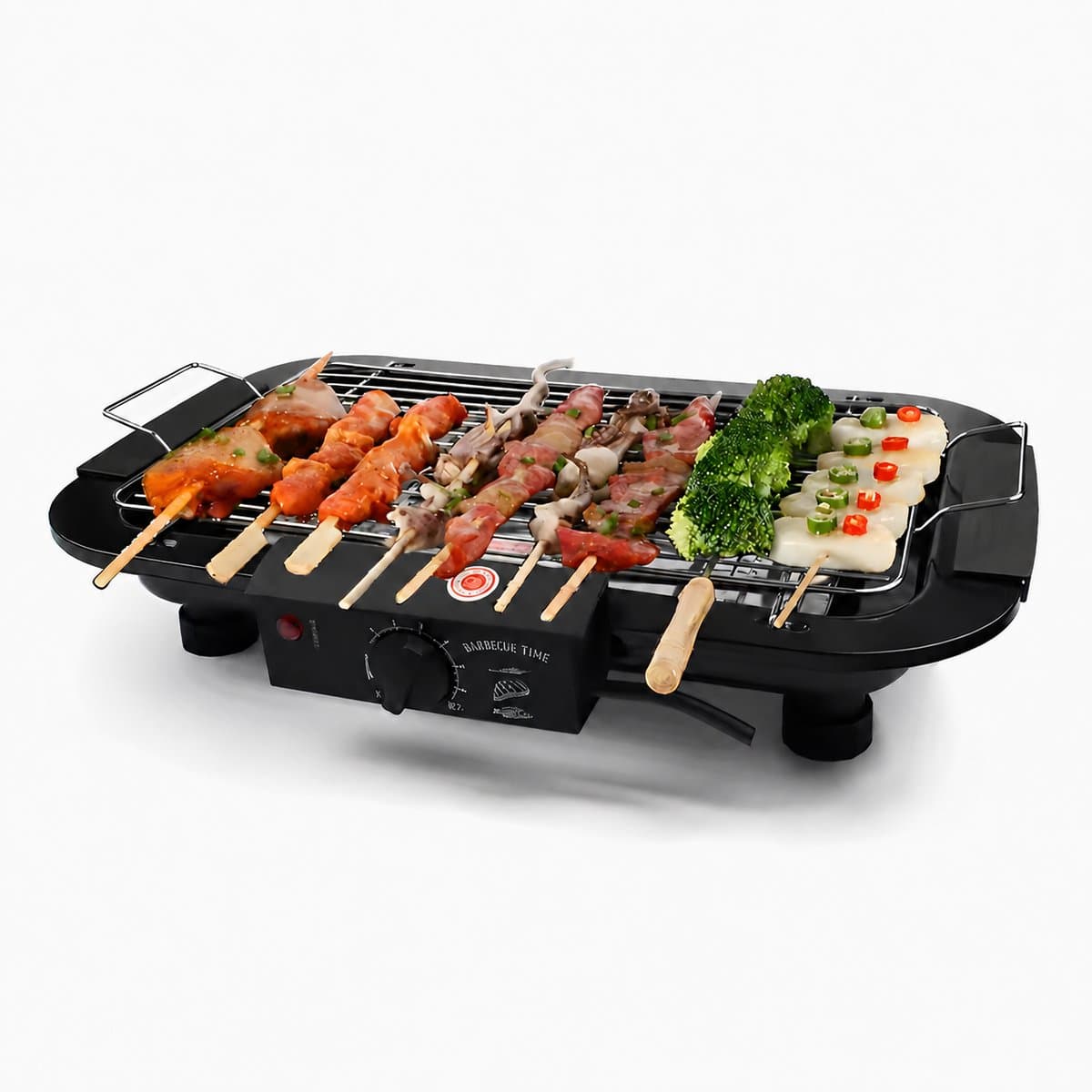 Elektrische grill – 2000W Tafelgrill met Thermostaat & Uitneembare Onderdelen – Draagbaar voor Buiten, Balkon & Tuin – Zwart — afbeelding 1