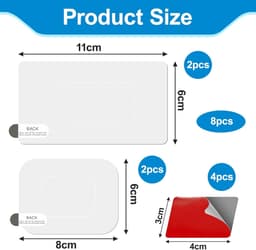 SnelShoppen - Extra Sterke Dashcam Kleefpads voor Voorruit en Dashboard - Antistatische Folies voor Dashcams - Transparante Montage Film - 5 Stuks — thumbnail 5