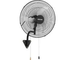 VEVOR 65W Industriële Wandventilator 57 cm, 6 m/s Oscillerende Wandventilator met 3 Snelheden en Verstelbare Kantelhoek, Commerciële Industriële Ventilator voor Werkplaats, Garage, Magazijn, Sportschool, Zwart