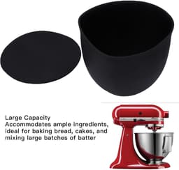 Mixer Kom Kom - Kom Liner - Bakken Ingrediënten - Voedselveilig Siliconen - 5 Liter - Grijs — thumbnail 5