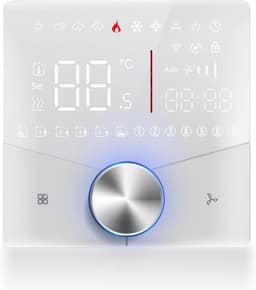 Slimme Thermostaat - WiFi Controller - Energie Besparen - LED Paneel - 12.4 mm Dun - Wit — thumbnail 1