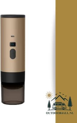 Draagbare Koffiemachine /Coffee maker voor camping, op reis of onderweg - Oplaadbaar - Goud — thumbnail 1