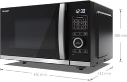 Magnetron met grill - Oven combi - Snel eten bereiden - Ontdooifunctie - 25 Liter - Zwart — thumbnail 4