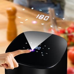 QORA® Mini airfryer - Airfryer - Airfryer klein - Zwart - ‎26cm x 30cm x 35cm — thumbnail 2