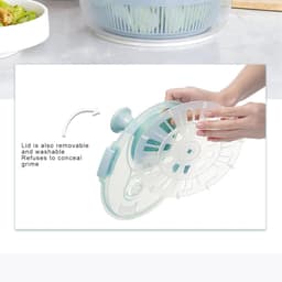 Saladespinner - Groentewasmachine - Verse Salades Maken - Eenvoudige Bediening - 5 Liter - Meerblauw — thumbnail 4