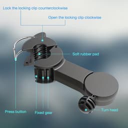 Autoventilator, USB-ventilator, 5 V, 2 A, met 3 snelheden, voor achterbank, passagiers, 360 graden draaibaar, ventilator met twee koppen, voor voertuigen zoals sedan, SUV, camper — thumbnail 4