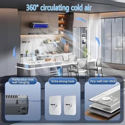 draagbare airconditioner/luchtkoeler met drie windsnelheden, geen installatie nodig, USB-oplaadbaar, draagbare torenventilator voor op het bureau, voor slaapkamer, kantoor en thuis（zwart） — thumbnail 4