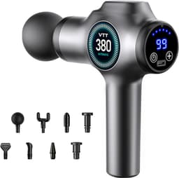QIN® Massage Gun - Massage Pistool - Massage Gun Professioneel - Massage-gun - Grijs - 5cm x 3cm x 8cm — thumbnail 1