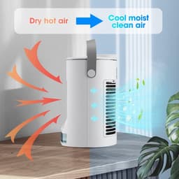 Draagbare Airco - Mini Koeler Fan - Persoonlijke Verkoeling - Dubbele IJsmist Modi - 30H cm - Wit — thumbnail 2
