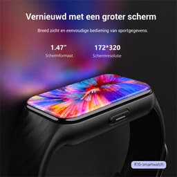 Blackview WATCH R10 - Smartwatch Heren en Dames | Geschikt voor iOS en Android | Notificaties | Gezondheidsanalyse | Sportanalyse | Bellen | Muziek/Audio Luisteren |Nederlandstalig | Zwart — thumbnail 5