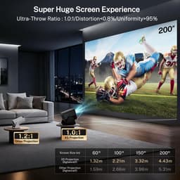Smart beamer 4K - 2000 ANSI - AI Auto Focus - Perfect voor films en games - ShopVlot — thumbnail 5