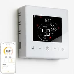 Slimme Thermostaat WiFi – Programmeerbaar – App & Spraakbediening – Werkt op 3 AA Batterijen – Voor CV Ketel — thumbnail 1