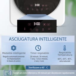 Sogiol® Mini Wasdroger - 2,5 kg - LED display - 800W - voorlader, tot 60℃ - stapelbaar/wandmontage/vrijstaand - timer - voor thuisgebruik - wit — thumbnail 5