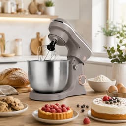 Berlinger Haus® Keukenmachine 1300W – Krachtige Mixer met 5L RVS Mengkom – 6 Snelheidsstanden – Pulsefunctie – Matt Taupe — thumbnail 1