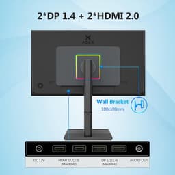 Z-Edge AGEX 27 Inch 4K Monitor UHD 3840x2160 IPS LED-monitor, 400 cd/m², FreeSync, HDR10, DP & HDMI, Hoogteverstelbaar, Kantelbaar, Draaibaar | PC-monitor 16:9, 400cd/m² helderheid, 100% sRGB, FreeSync, ultradunne rand, HDMI DisplayPort — thumbnail 2