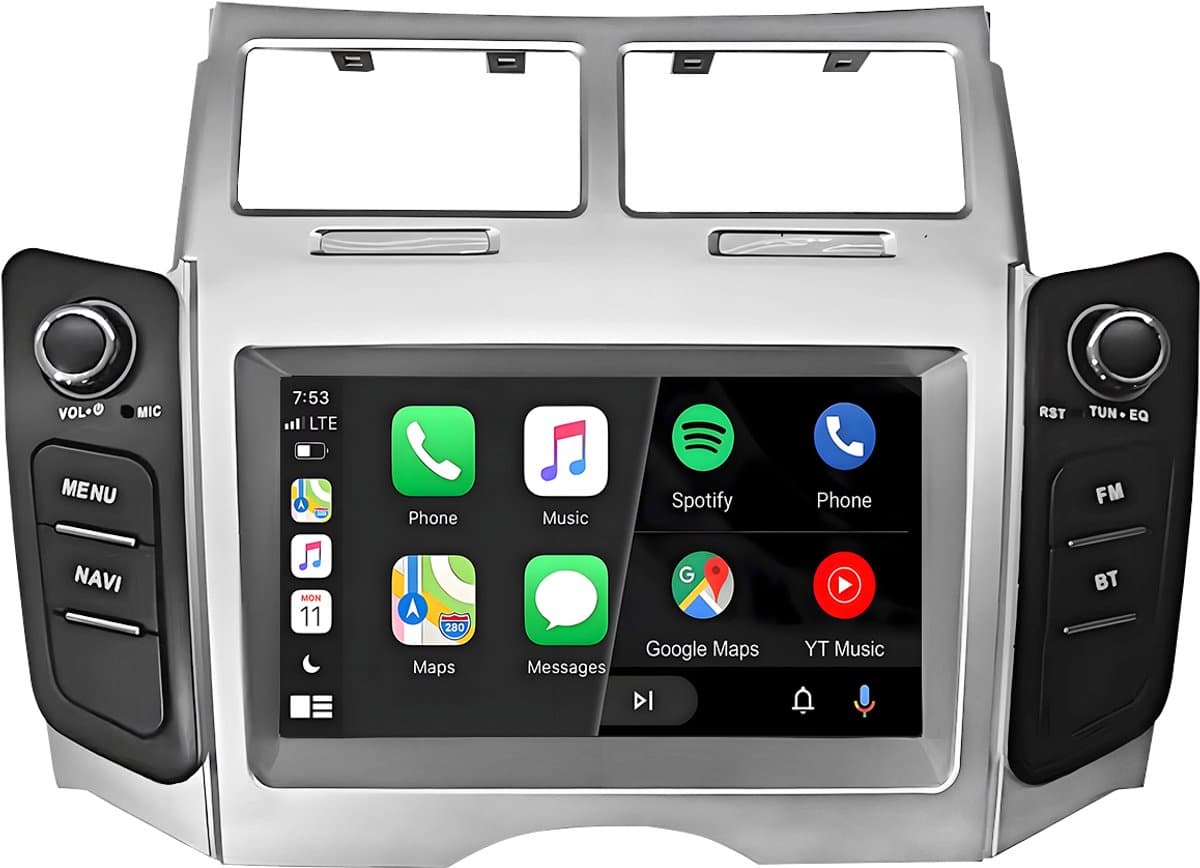 Cestovet Autoradio - Geschikt voor Toyota Yaris/ Vitz/Platz 2005- 2011 - Draadloos CarPlay, Android Auto, multimediaspeler, Android 15 - 2GB+64GB -FM RDS USB — afbeelding 1
