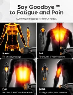Massagepistool - Spierontspanningspistool - Herstel na training - 10mm diepe weefselmassage - 5 snelheden - Zwart — thumbnail 2