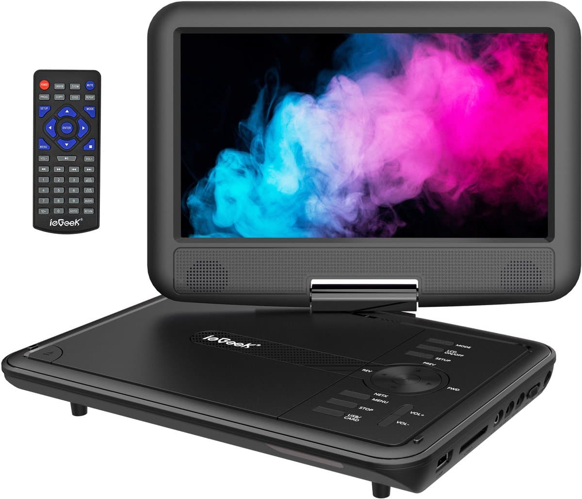 ieGeek 11.5" Portable DVD Speler - 9,5" HD-Draaibaar Oogbeschermend scherm - Sync Ondersteunt USB/SD-Kaart [Blu-ray niet ondersteund] — afbeelding 1