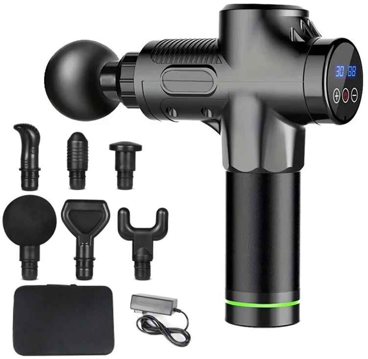 Casa Living Massage Gun - Massage Apparaat - 30 Snelheden - 6 Massagekoppen - Diepe Spiermassage - Oplaadbaar - 2500mAh - Zwart — afbeelding 1
