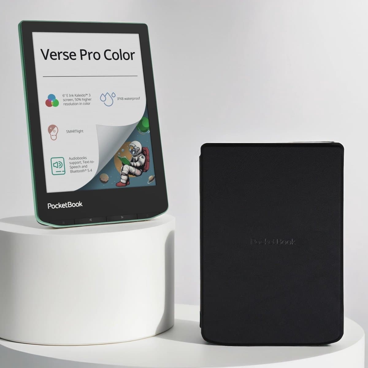 PocketBook Verse Pro Color e-reader Sage Glow – 6 inch – 16 GB – waterdicht + Zwart hoesje – voordeelbundel — afbeelding 1