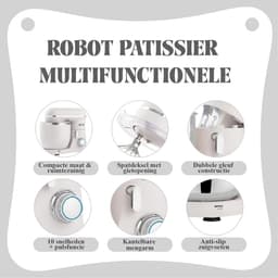 Keukenrobot - Mixer - Bakken en Koken - Dubbele Kom - 35L - Wit — thumbnail 2