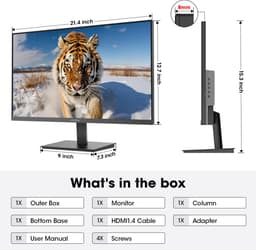 KOORUI E2411H 24" Monitor – 120Hz – FHD 1920×1080 – IPS – 99% sRGB – 178° Kijkhoek – VESA 100×100 – HDMI & VGA – Zwart — thumbnail 5