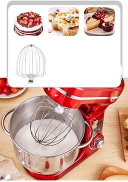 Keukenmixer – Keukenmachine - Keukenrobot - Foodprocessor - 6L - 2000W - Krachtige & Stille Motor – 6 Snelheden – Met Roestvrijstalen Kom – Metal Gray — thumbnail 3