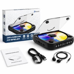 Quavitec Draagbare CD Speler met Oordopjes - Bluetooth 5.3 - Portable Discman met Ingebouwde Speaker - CD / CD-R / CD-RW - MP3 Speler - 3.5 MM AUX - Walkman voor in de Auto — thumbnail 1