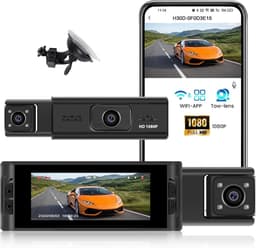 Thijox - CAMECHO Dashcam voor Auto's, 1080p Full HD, Dubbele Lens, Bewegingsdetectie, 150° Groothoek, Loop-opname, App/WiFi, 3,16-inch Scherm — thumbnail 1