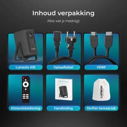 SnelShoppen - Mini Projector met Google TV & Netflix, 500 ANSI Lumen, Full HD 1080p (4K Ondersteund), Dolby Audio, WiFi 6 & Bluetooth 5.2, Autofocus & — thumbnail 4