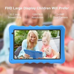 SnelShoppen - Kindertablet met Schokbestendige Bescherming, Dual Camera, Bluetooth, WiFi, 10.1 Inch Android 13 Tablet voor Kinderen, Perfect voor Educ — thumbnail 4
