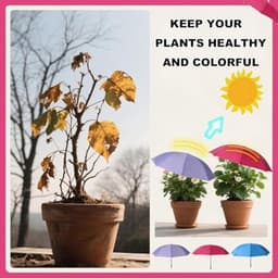 3e Verstelbare Plantenparasol, Grote waterdichte Tuinparasols Duurzaam Buitenzonwering voor Potplanten Bloemen Groenten — thumbnail 2