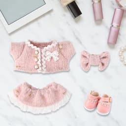 Poppenkledingset, stijlvolle kawaii-outfitset, luxe moderne rok met accessoires, geschikt voor aankleedpoppen — thumbnail 5