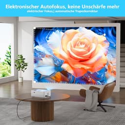 SnelShoppen - WiFi Bluetooth Beamer 4K Android OS Projector Native 1080P Autofocus 800 ANSI Lumen Mini Projector voor Thuisbioscoop, Outdoor, Tuin, Wo — thumbnail 5