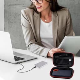 Beschermhoes voor externe harde schijf 11 cm x 8 cm x 4 cm - Draagbare externe SSD reistas organizer zwart — thumbnail 4
