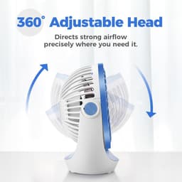 USB Bureauventilator - Stil - Mini Tafelventilator - 3 Snelheden - 360° Verstelbaar - USB Aangedreven - Opvouwbaar 17 cm — thumbnail 3