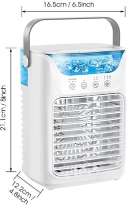 Archi Mini Aircooler - Draagbare USB Luchtkoeler - Met Verneveling - 650 ml Watertank - 3 Ventilatorstanden - Met LED Verlichting — thumbnail 3
