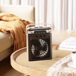 Mini draagbare airco-ventilator / stille aircooler en bureauventilator – USB-oplaadbaar, compacte persoonlijke koelventilator — thumbnail 3