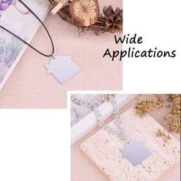 Set van 10 aluminium blanco stempel tags hangers van 35x38,5x1 mm, ideaal voor het maken van DIY sieraden met een lichte en duurzame afwerking — thumbnail 3