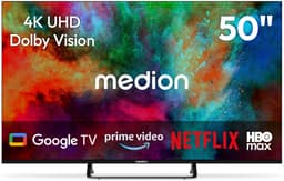 MEDION 125.7 cm 50" Ultra HD TV Smart TV 4K Dolby Vision HDR Prime Video Disney+ Compatibel met Google TV PVR Bluetooth, MD850401 | Dolby Vision HDR, Prime Video, Disney+, kompatibel mit Google TV, PV — thumbnail 1