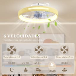 ECTEATOY® Plafondventilator met LED Verlichting 40W - Stille DC Motor - Afstandsbediening - Zomer & Winterstand - Hout — thumbnail 5