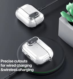 Dux Ducis PECL Hoesje Geschikt voor AirPods 4 met Aluminum Haak Transparant Blauw — thumbnail 4
