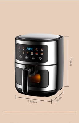 10L zwarte heteluchtfriteuse multifunctionele frietmaker voor huishoudelijk gebruik grote capaciteit, olievrije en vetarme elektrische friteuse — thumbnail 2