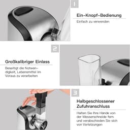 Elektrische Groentesnijder - Keukenrasp Hakmolen - Snel Groenten Snijden - Vijf Kegelmessen - 150 Watt - Zilver Zwart — thumbnail 5