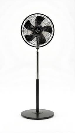Krachtige Statiefventilator - Tafelventilator - 25cm - 85W - 3 Snelheden - Oscillatiefunctie - Kantelbaar - Zwart — thumbnail 1